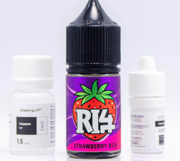 Рідина 3Ger RI4 Salt Strawberry Rich 30ml 50mg зі смаком полуниці з холодком (набір компонентів)