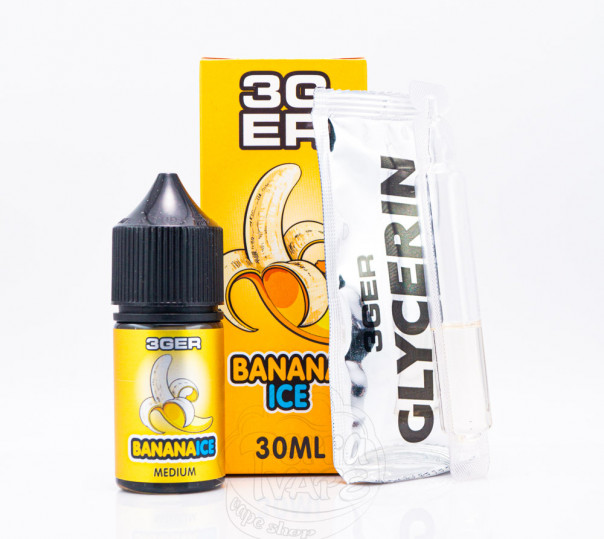 Рідина 3Ger Salt Banana Ice 30ml 50mg зі смаком банана з холодком (набір компонентів)