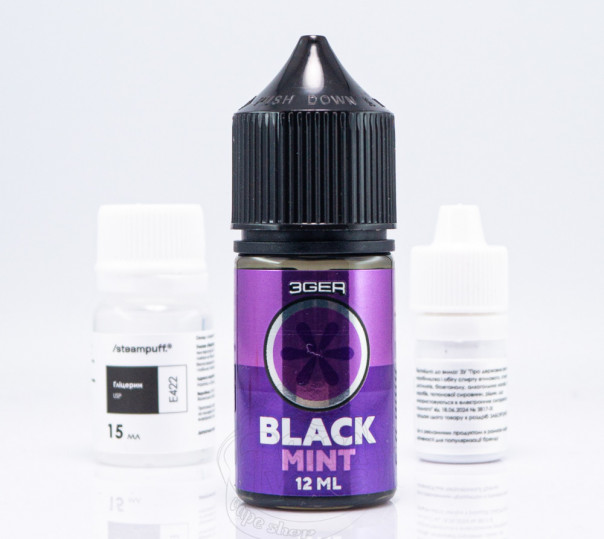 Рідина 3Ger Salt Black Mint 30ml 50mg зі смаком смородини з ментолом (набір компонентів)