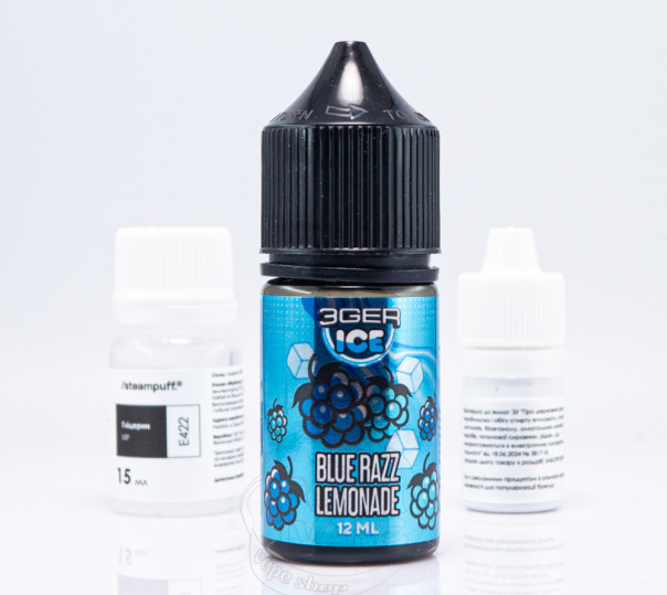 Рідина 3Ger Salt Blue Razz Lemonade 30ml 50mg зі смаком лимонаду з блакитною малиною (набір компонентів)