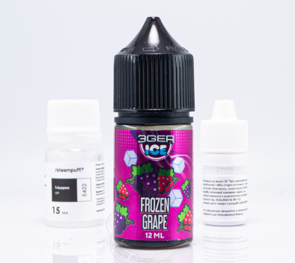Набір для приготування рідини 3Ger Salt Frozen Grape 30ml 50mg зі смаком винограду з холодком (набір компонентів)