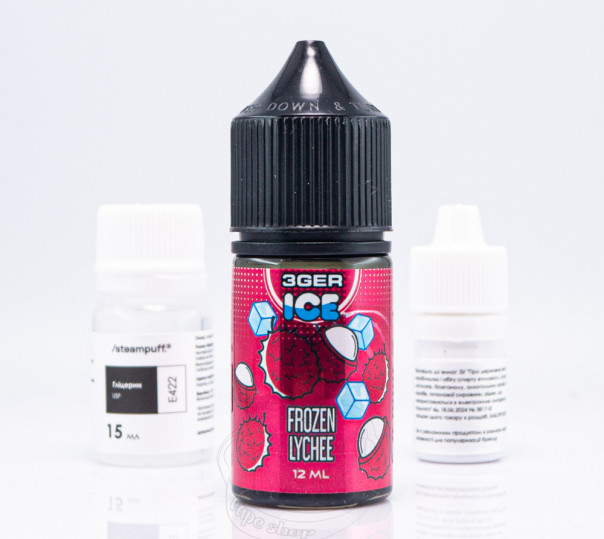 Рідина 3Ger Salt Frozen Lychee 30ml 50mg зі смаком лічі з холодком (набір компонентів)