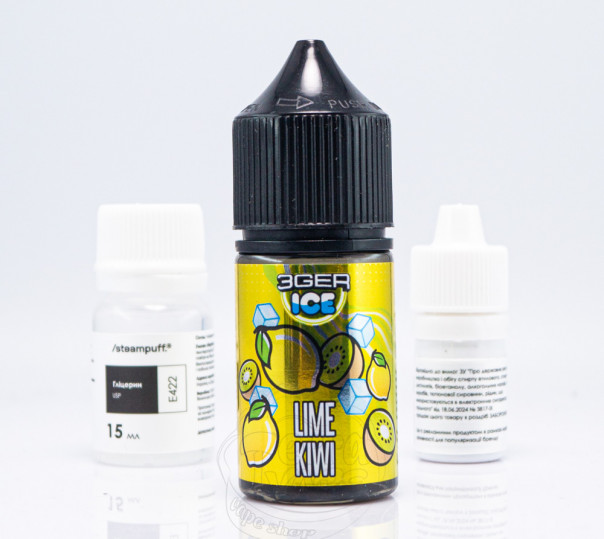 Рідина 3Ger Salt Lime Kiwi 30ml 50mg зі смаком ківі та лайму (набір компонентів)