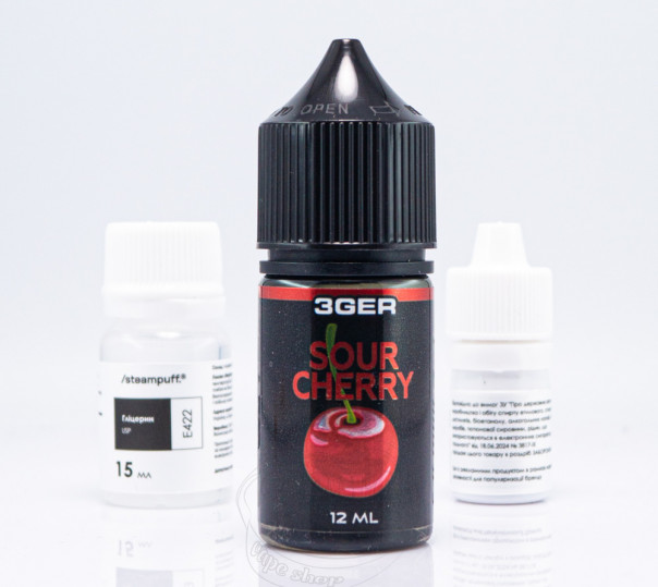Жидкость 3Ger Salt Sour Cherry 30ml 50mg со вкусом кислой вишни (набор компонентов)