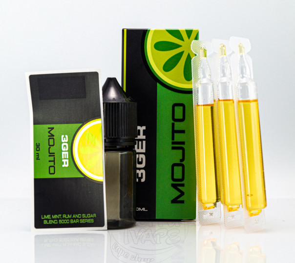 Рідина 3Ger Salt Mojito 30ml 50mg зі смаком мохіто (набір компонентів) Рідина 3Ger Salt Mojito 30ml 50mg зі смаком мохіто (набір компонентів)