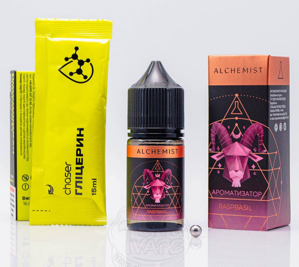 Жидкость Alchemist Salt Rasp Basil 30ml 50mg со вкусом малины с базиликом (набор компонентов)