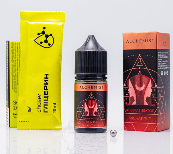 Рідина Alchemist Salt RichApple 30ml 50mg зі смаком яблука (набір компонентів)