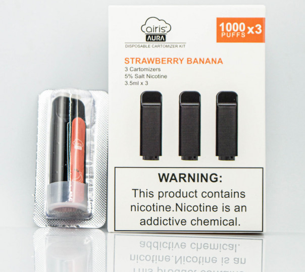 Картридж для Airis Aura - Strawberry Banana (Полуниця банан) 1000 затяжок