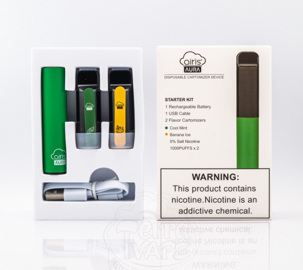 Airis Aura Starter Kit 5% Dark Green (Cool Mint/Banana Ice) POD система Airis Aura Starter Kit 5% Dark Green (Cool Mint/Banana Ice) POD система