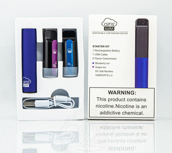 Airis Aura Starter Kit 5% Blue (Blueberry Ice/Grape Ice) POD система Airis Aura Starter Kit 5% Blue (Blueberry Ice/Grape Ice) POD система