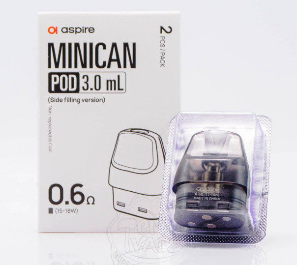 Картридж Aspire Minican Pod Cartridge 0.6 Ом для багаторазової POD системи Minican, 2, Plus, 3, 3 Pro, 4, 4 Plus, Lite