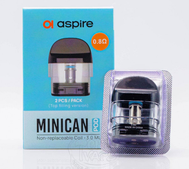Картридж Aspire Minican Pod Cartridge 0.8 Ом для багаторазової POD системи Minican, 2, Plus, 3, 3 Pro, 4, 4 Plus