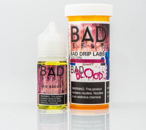 Рідина Bad Drip Salt Bad Blood 30ml 45mg на сольовому нікотині зі смаком чорниці та граната