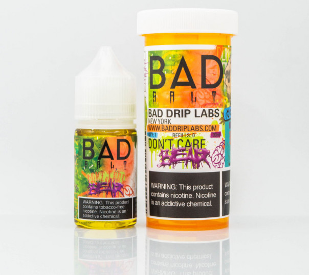 Рідина Bad Drip Salt Don't Care Bear 30ml 25mg на сольовому нікотині зі смаком фруктових желейних ведмедиків