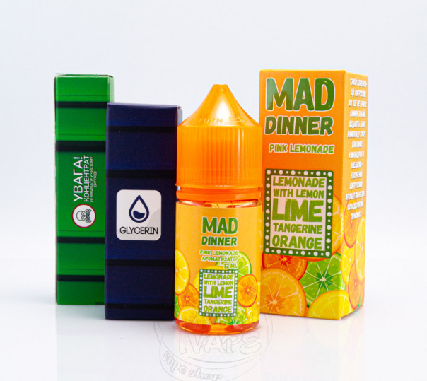 Жидкость Mad Dinner Salt Pink Lemonade 30ml 30mg со вкусом розового лимонада (набор компонентов)