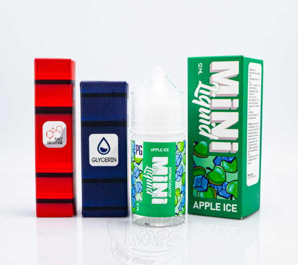 Рідина Mini Liquid Salt Apple Ice 30ml 30mg зі смаком яблука з холодком (набір компонентів)
