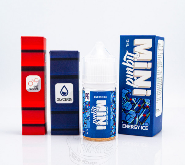 Рідина Mini Liquid Salt Energy Ice 30ml 30mg зі смаком енергетика з льодом (набір компонентів)