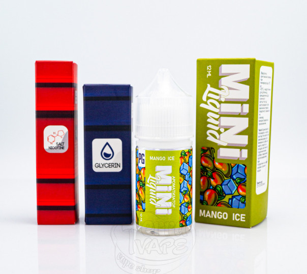 Рідина Mini Liquid Salt Mango Ice 30ml 30mg зі смаком манго з холодком (набір компонентів)