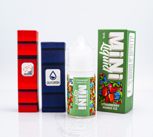 Рідина Mini Liquid Salt Strawberry Mango Ice 30ml 50mg зі смаком манго і полуниці з холодком (набір компонентів)