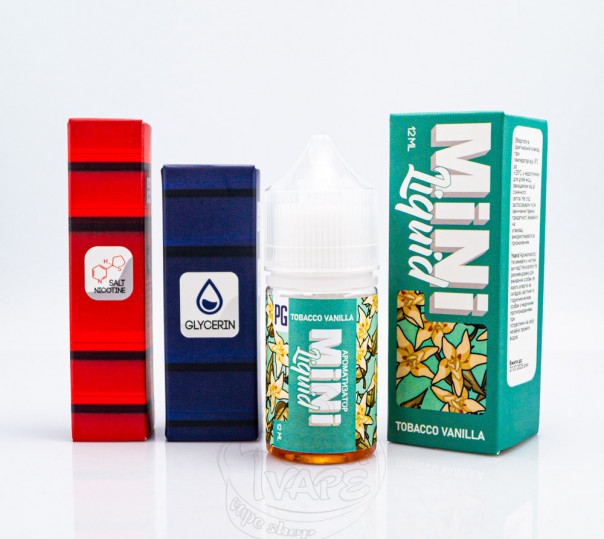 Рідина Mini Liquid Salt Tobacco Vanilla 30ml 50mg зі смаком тютюну з ваніллю (набір компонентів)