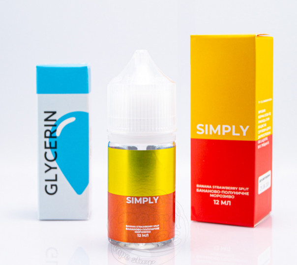 Жидкость Simply Salt Banana Strawberry Split 30ml 30mg со вкусом бананово-клубничного мороженого (набор компонентов)