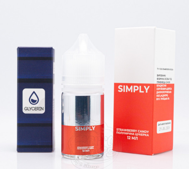 Рідина Simply Salt Strawberry Candy 30ml 50mg зі смаком полуничних цукерок (набір компонентів)