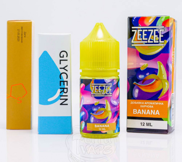 Рідина ZeeZee Salt Banana 30ml 50mg зі смаком банану (набір компонентів)