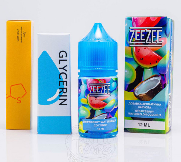 Рідина ZeeZee Salt Strawberry Watermelon Coconut 30ml 50mg зі смаком полуниці, кавуна та кокосу (набір компонентів)
