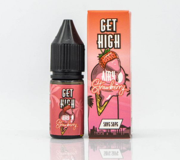 Жидкость Get High Salt Airy Strawberry 10ml 50mg на солевом никотине со вкусом клубничного мороженого