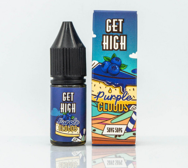 Жидкость Get High Salt Purple Clouds 10ml 50mg на солевом никотине со вкусом черничного чизкейка