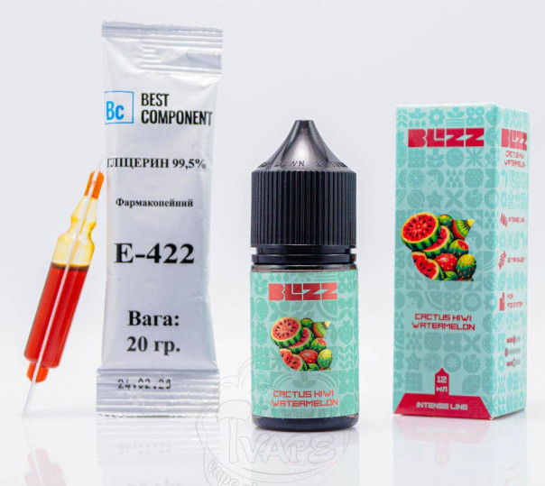 ЖидкостьBlizz Intense Salt Cactus Kiwi Watermelon 30ml 25mg со вкусом кактуса, киви и арбуза (набор компонентов)