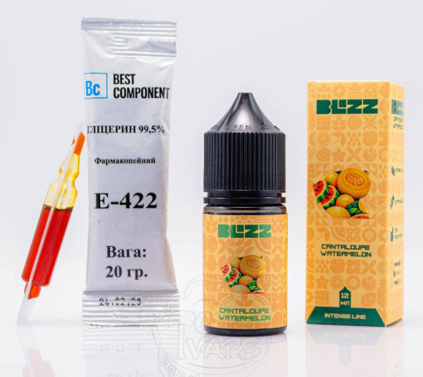 Жидкость Blizz Intense Salt Cantaloupe Watermelon 30ml 50mg со вкусом дыни и арбуза (набор компонентов)