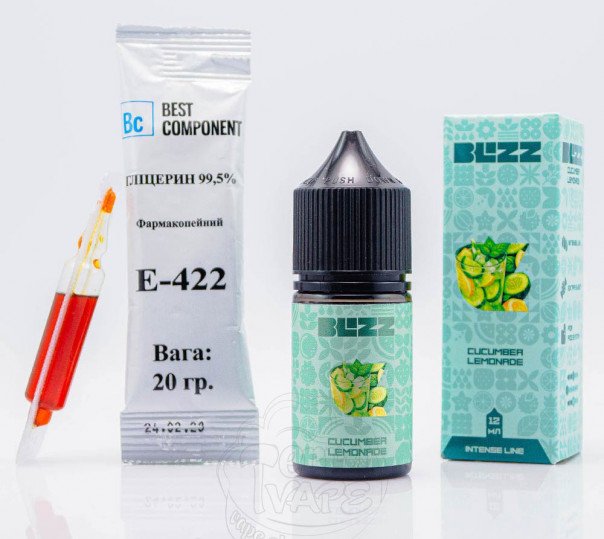 Жидкость Blizz Intense Salt Cucumber Lemonade 30ml 50mg со вкусом лимонада с огурцом (набор компонентов)