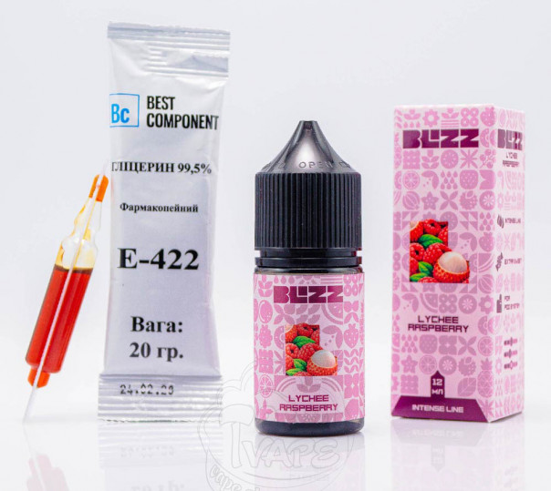 Жидкость Blizz Intense Salt Lychee Raspberry 30ml 50mg со вкусом личи и малины (набор компонентов)