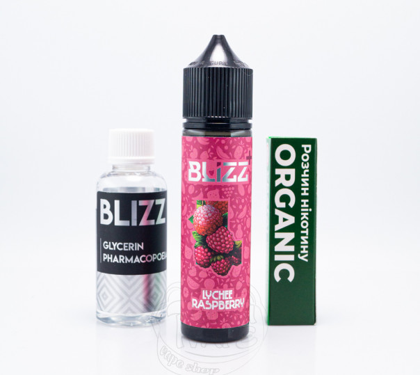 Рідина Blizz Plus Organic Lychee Raspberry 60ml 3mg зі смаком малини та лічі (набір компонентів)
