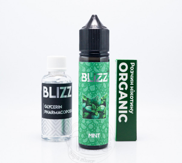 Рідина Blizz Plus Organic Mint 60ml 3mg зі смаком м'яти (набір компонентів)