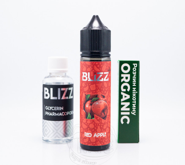 Рідина Blizz Plus Organic Red Apple 60ml 3mg зі смаком червоного яблука (набір компонентів)