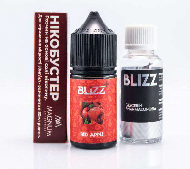 Рідина Blizz Plus Salt Red Apple 30ml 50mg зі смаком червоного яблука (набір компонентів)
