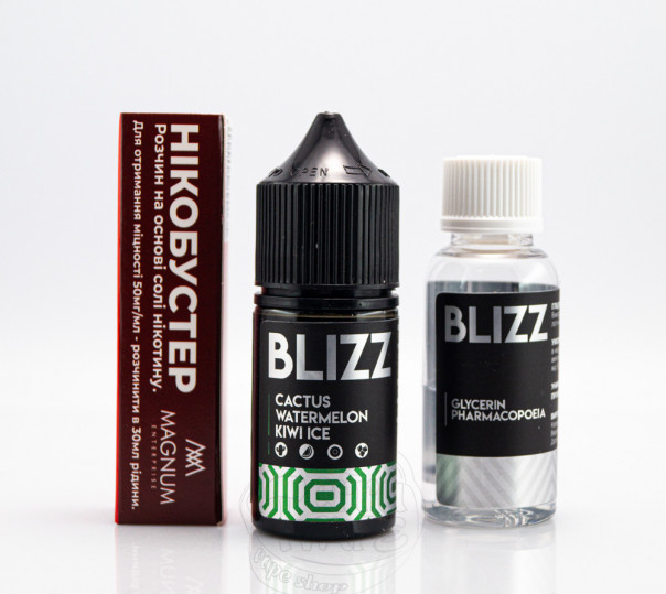 Рідина Blizz Salt Cactus Watermelon Kiwi Ice 30ml 25mg зі смаком кактуса, кавуна і ківі з холодком (набір компонентів)