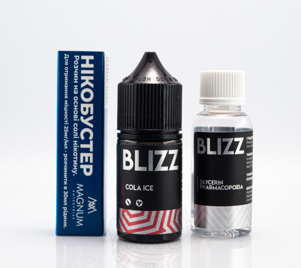 Рідина Blizz Salt Cola Ice 30ml 25mg зі смаком Коли з льодом (набір компонентів)