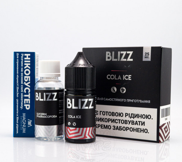Рідина Blizz Salt Cola Ice 30ml 25mg зі смаком Коли з льодом (набір компонентів)