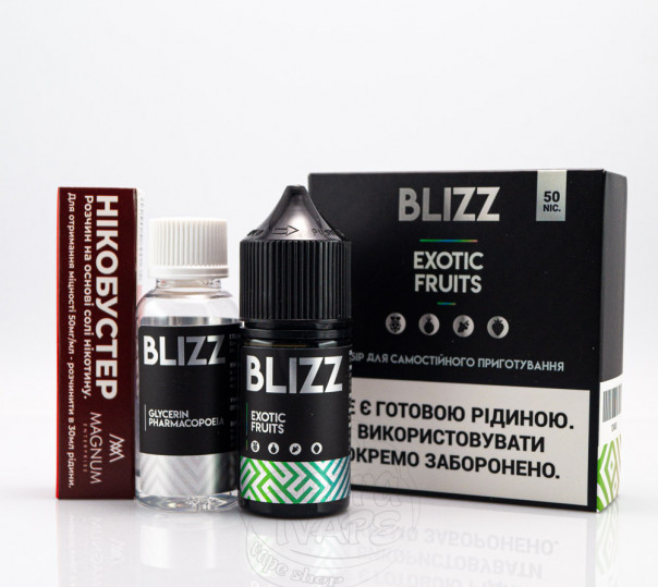 Рідина Blizz Salt Exotic Fruits 30ml 50mg зі смаком тропічних фруктів (набір компонентів)