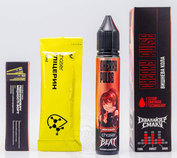 Жидкость Chaser Beat Salt Cherry Pulse 30ml 65mg со вкусом вишневой колы с холодком (набор компонентов)