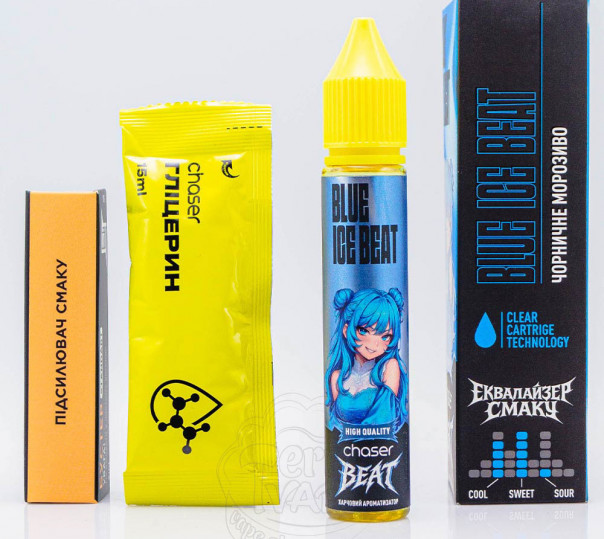 Рідина Chaser Beat Salt Blue Ice Beat 30ml 50mg зі смаком чорничного морозива (набір компонентів)