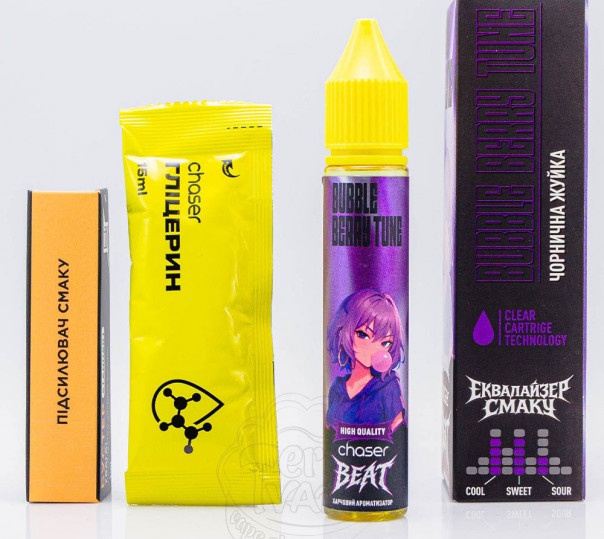 Рідина Chaser Beat Salt Bubble Berry Tune 30ml 50mg зі смаком чорничної жуйки (набір компонентів)