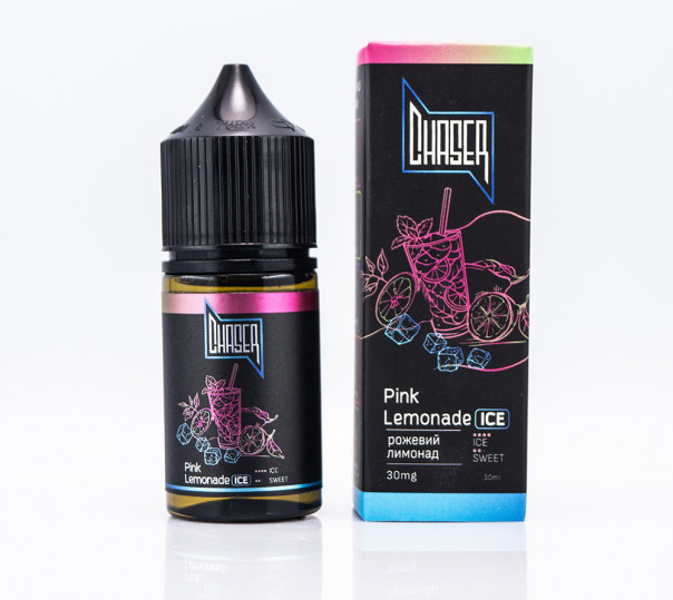 Рідина Chaser Black New ICE Salt Pink Lemonade ICE 30ml 30mg на сольовому нікотині зі смаком рожевого лимонаду з холодком