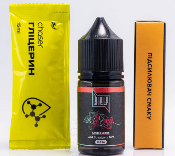 Жидкость Chaser Black Ultra Salt Wild Strawberry Mint 30ml 50mg со вкусом земляники с мятой (набор компонентов)
