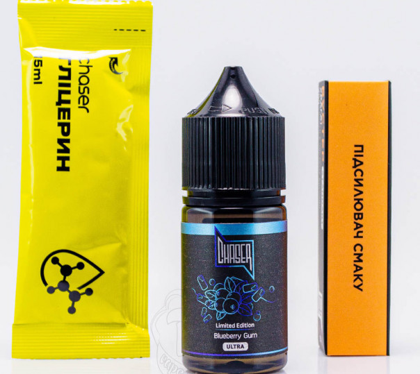 Жидкость Chaser Black Ultra Salt Blueberry Gum 30ml 65mg со вкусом черничной жвачки (набор компонентов)