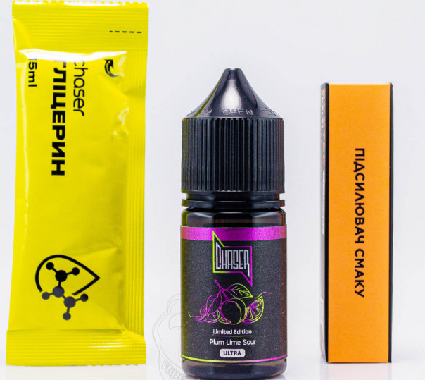 Рідина Chaser Black Ultra Salt Plum Lime Sour 30ml 50mg зі смаком сливи та лайму (набір компонентів)