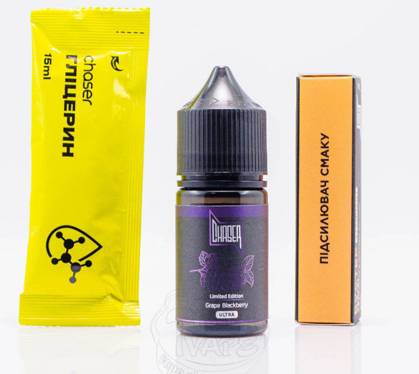Рідина Chaser Black Ultra Salt Grape Blackberry 30ml 50mg зі смаком винограду та чорниці (набір компонентів)